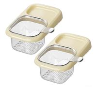 Kitchen sink draining basket designed with fine mesh filter for food scrap and tea remnant separation, detachable for easy cleaning, includes 2 pieces (beige)