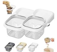 Kitchen Sink Draining Strainer Basket, Suction Cup Dual-Layer Draining Basket, Multi-Functional Kitchen Sink Food Waste Catcher Vegetable Food Washing Drain Baskets and Strainer (White A 2pcs)