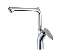 Kitchen Sink Faucet Brass Single Handle Single Hole Dishwashing Sink Taps with Hot and Cold Water Basin Mixer Tap Deck Mounted Wash Basin Faucet,Chrome