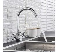 Kitchen Sink Faucet Chrome Polish Bathroom Faucets Dual Handle for Bathroom Kitchen Hot and Cold Mixer