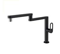 Kitchen Sink Faucet Dual Function Spray Bubbler Foldable Swivel Basin Mixer Taps with Hot and Cold Water Kitchen Taps Deck Mounted Sink Taps,Black