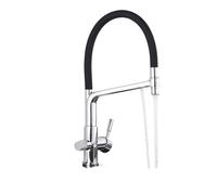 Kitchen Sink Faucet - Dual Handle Pull Down Mixer with Purified Water Filter - Modern Brushed Gold Finish for Stylish Kitchens