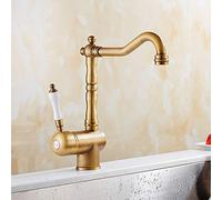 Kitchen Sink Faucet for Bar Farmhouse Commercial, Antique Bronze Faucets, 360 Rotate Swivel, Hot Cold Water Tap, Mixer(Style I)