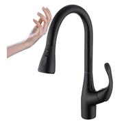 Kitchen Sink Faucet for Bar Farmhouse Commercial, Brass Pull Out Smart Sensor Touch Kitchen Faucet, Sensor Kitchen Water Tap, Sink Hot Cold Mixer Crane, Shower & Column M(Nero)