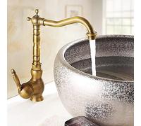 Kitchen Sink Faucet for Bar Farmhouse Commercial, Classic Modern Contemporary Antique Brass Basin, Single Handle High