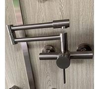 Kitchen Sink Faucet for Bar Farmhouse Commercial, Pot Filler Tap, Wall Mounted Foldable Nickel Kitchen Hot and Cold Sink Tap, Rotate Folding Spout Stainless Steel Faucet(1)