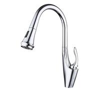 Kitchen Sink Faucet for Bar Farmhouse Commercial, Pull Out, Single Handle Chrome Taps, Tap, 360 Swivel Water Mixer, Hole(Cf5005-s)