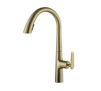 Kitchen Sink Faucet for Bar Farmhouse Commercial, Silver Single Handle Faucets, Pull Out Tap, Hole Swivel 360 Degree Water Mixer(Gold)