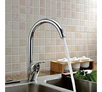 Kitchen Sink Faucet for Bar Farmhouse Commercial, Stainless Steel Chromed Faucets, Single Handle Hole Bathroom Tap, Mixer for The