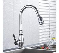 kitchen sink faucet Sink Mixer Tap Wall-Mounted Black/Chrome Brass Kitchen Faucet, Single Cold Water Vessel Sink Tap, Spring Dual Swivel Spouts Bathroom Faucets Wall Mounted Tap Wall Mounted Faucet