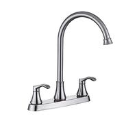 Kitchen Sink Faucet Stainless Steel Wash Basin Mixer Taps Dual Handle Swivel Kitchen Faucet with Hot and Cold Water Deck Mounted Dishwashing Sink Taps,Brushed Nickel