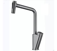 Kitchen Sink Faucet with 2 Mode Pull Out Sprayer Brass Rotatable Kitchen Faucet with Temperature Memory Function Push Switch Hot Cold Water Kitchen Mixer Tap,Black