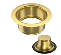 Kitchen Sink Garbage Disposal Flange and Sink Stopper Fit 3-1/2 Inch Standard Sink Drain Hole Brushed Gold