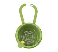 Kitchen Sink Hanging Basket with Detachable Open Bottom Cover for Efficient Food Waste Disposal and Workspace Decluttering (Green)