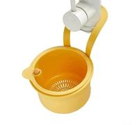 Kitchen Sink Hanging Basket with Detachable Open Bottom Cover for Efficient Food Waste Disposal and Workspace Decluttering (Yellow)
