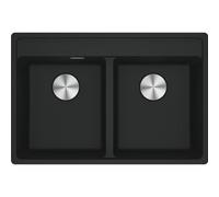 Kitchen Sink Made of Granite (Fragranite) with a Double Bowl from Franke Maris MRG 620-35-35 - Black matt - 114.0661.782