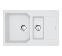 Kitchen Sink Made of Granite (Fragranite) with Single and a Half Bowl from Franke Urban UBG 651-78 - White Polar - 114.0685.239