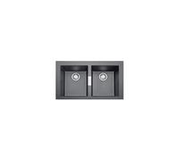 Kitchen Sink Made of Tectonite with A Double Bowl Sirius SID 620 - Onyx