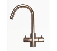 Kitchen Sink Mixer Pull Out Brushed Finish, Vox Twin Lever, Solid Brass, 360° Swivel Spout