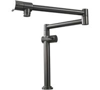 Kitchen Sink Mixer Tap 360° Rotation Vegetable Washing Faucet with Foldable Single Cold Water Gun Gray (Gun Gray)