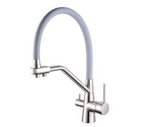 Kitchen Sink Mixer Tap All-Copper Kitchen Faucet Water Purifier Three-Way Faucet Vegetable Basin Faucet Brushed Style