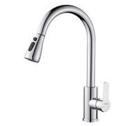 Kitchen Sink Mixer Tap, Cobbe 360 Degree Rotatable Faucet with Pull Down Sprayer, High Arc Stainless Steel Kitchen Faucet with Single Handle with UK Standard Fittings