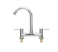 Kitchen Sink Mixer Tap, Double Lever Faucet For Kitchen Sink, Hot And Cold Pair, Easy Operation, Twin Drainer Sink Compatible
