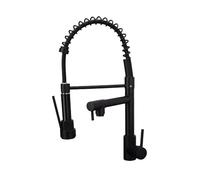 Kitchen Sink Mixer Tap, High Arc 360° Swivel Dual Spout, Pull Out Spray, Single Lever Design for Flexible Reach, Brushed Finish, Easy to Install