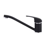 Kitchen Sink Mixer Tap Traditional Single Lever Swivel Spout Taps Black, (Includes All Accessories)