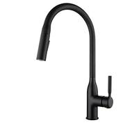 Kitchen Sink Mixer Tap with Pull Down Sprayer,Kitchen Taps Hot and Cold Brass Telescopic Dual Mode 360 Degree Rotation Single Hole Kitchen Sink Faucet with Shrink Core-Black