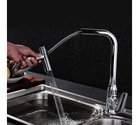 Kitchen Sink Mixer Tap with Pull Down Sprayer, Multifunctional Brass Hot and Cold Sink Faucet 360 Degree Rotation Single Hole 2 Modes