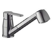 Kitchen Sink Mixer Tap with Pull-Out Spout Swivel Spout Series Blue Chrome