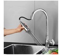 Kitchen Sink Mixer Taps,Solid Brass Modern Single Lever Single Hole Pull Down Sprayer Kitchen Faucet,Swivel Spout Kitchen Basin Tap with Standard Fittings,Hot a