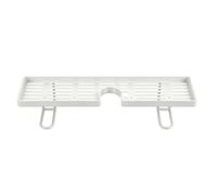 Kitchen Sink Organizer - No-Drill Portable Draining Rack for Faucet | 50cm ABS Tray for Toothbrushes Cups, Bathroom Corner Storage for Home House Indoor