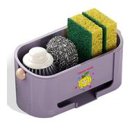 Kitchen Sink Organizer Rack, Soap Dispenser and Sponge Holder, Practical Kitchen Storage and Decorative Accessory (Purple)