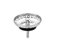 Kitchen Sink Plug Replacement, Stainless Steel Strainer, Universal Sink Plug with Drain, Kitchen Food Hair Catcher Filter Stopper, Dishwasher Safe/Single Double Bowl Use, Prevent Clogs/Bad Smells