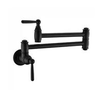 Kitchen Sink Pot Filler Tap Folding Faucet Wall Mounted Kitchen Faucet Double Handle Cold Water Brass,Brushed