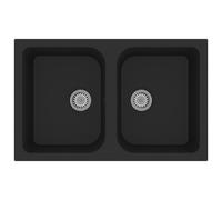 Kitchen Sink Quartz and Resin Granite Large Modern Rectangular Fixture vidaXL