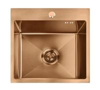 Kitchen Sink Rea Leo 40 Brush Copper + Faucet Fresh Bc