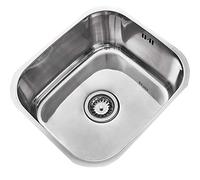 Kitchen Sink Single Bowl Stainless Steel with Reversible Drainer + Waste, Square Undermount Drop-in Installation (Style 2)