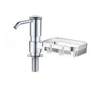 Kitchen Sink Soap Dispenser With Storage Rack And Extended Silicone Tube Kit 360 Degree Rotatable Pump For Liquid Dish Soap Easy Press Mechanism Fits 24-40mm Holes Abs Material Grey Color(1)