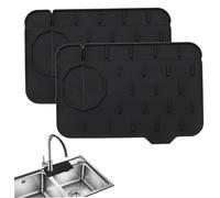Kitchen Sink Splash Guard 2PCS Double-Side 360° Swivel Silicone Sink Faucet Mat Non Slip Cuttable Ternal Sink Mat Foldable Waterproof Sink Protector for Bathroom Countertop.