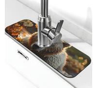 Kitchen Sink Splash Guard Bear crossing the river Faucet Mat Faucet Absorbent Mat Dish Drying Mat Kitchen Sink Mat Machine Washable Kitchen Sink Accessories