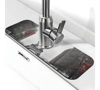 Kitchen Sink Splash Guard Eiffel Tower with Red Umbrella Faucet Mat Faucet Absorbent Mat Dish Drying Mat Kitchen Sink Mat Machine Washable Kitchen Sink Accessories