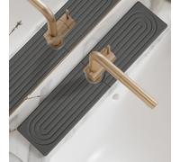 Kitchen Sink Splash Guard, Faucet Mat for Kitchen Sink, Fast Drying Diatomite Sink Tray, Prevents Moisture Buildup and Splashes,Ideal for Daily Use in Kitchen and Bathroom (Dark Gray, 40 * 10cm)