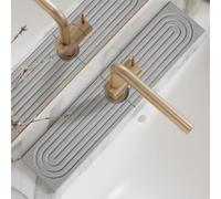 Kitchen Sink Splash Guard, Faucet Mat for Kitchen Sink, Fast Drying Diatomite Sink Tray, Prevents Moisture Buildup and Splashes,Ideal for Daily Use in Kitchen and Bathroom (Gray, 60 * 10cm)