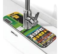 Kitchen Sink Splash Guard I Love Garbage Trucks Faucet Mat Faucet Absorbent Mat Dish Drying Mat Kitchen Sink Mat Machine Washable Kitchen Sink Accessories