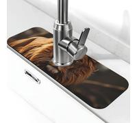 Kitchen Sink Splash Guard Lion image Faucet Mat Faucet Absorbent Mat Dish Drying Mat Kitchen Sink Mat Machine Washable Kitchen Sink Accessories