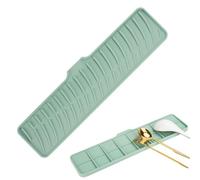 Kitchen Sink Splash Guard, Silicone Faucet Mat, Narrow Kitchen Sink Splash Guard, Tap Mat for Kitchen Sink, Silicone Built-in Drain Lip Dish Drying Pad, Silicone Draining Mat Around Tap(Light Green)