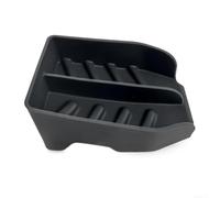 Kitchen Sink Sponge Holder Silicone with Drainage - Anti-Slip Soap Dish for Sponges and Scrubbers - Space Saving Sink Tidy Organizer 14.7x14.7cm(black)